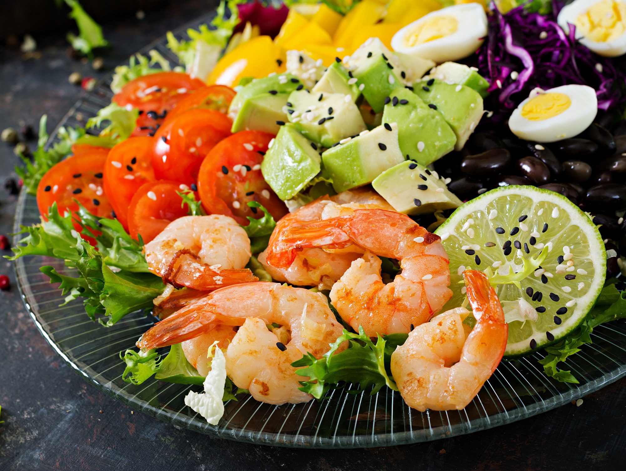 Salat Teller mit Shrimps - Activelife.Style